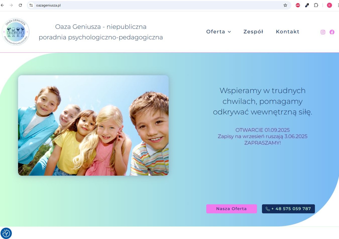 Oaza Geniusza - poradnia psychologiczno-pedagogiczna